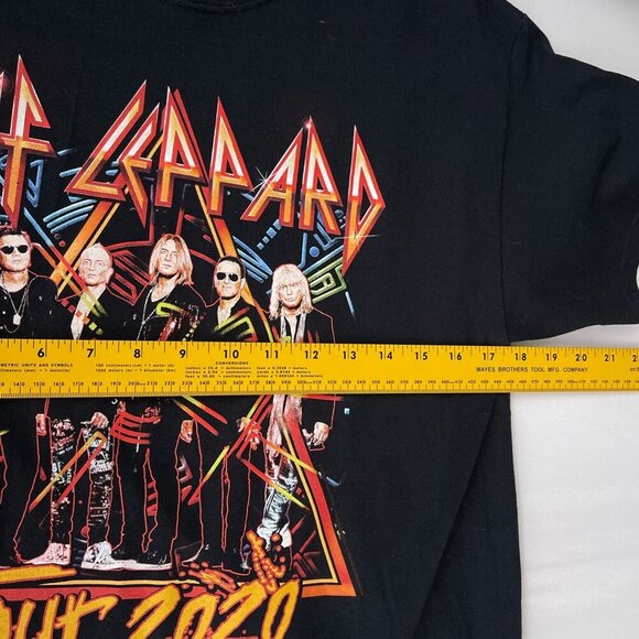 Def Leppard Tour 2020 Band Graphic Tee Shirt Gildan Short‎ Sleeve Black Unisex M - Picture 8 of 11